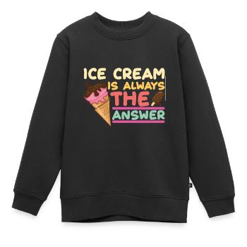Eiscreme logo Sommer Softeis Geschenkidee - Kinder Premium Organic Sweatshirt - Schwarz - Vorne - AI Model Kid Female (0cm)