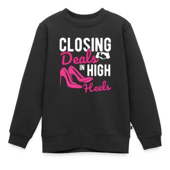Immobilien-Händler Für Immobilien-Makler - Kinder Premium Organic Sweatshirt - Schwarz - Vorne - AI Model Kid Female (0cm)