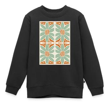 Jugendstil, Arts & Crafts, Aesthetic, Vintage-1900 - Kinder Premium Organic Sweatshirt - Schwarz - Vorne - AI Model Kid Female (0cm)