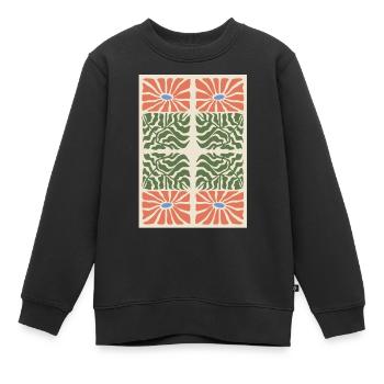 Jugendstil, Arts & Crafts, Aesthetic, Vintage-1900 - Kinder Premium Organic Sweatshirt - Schwarz - Vorne - AI Model Kid Female (0cm)