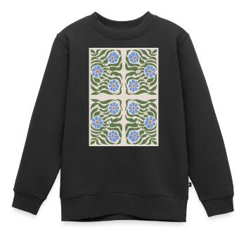 Jugendstil, Arts & Crafts, Aesthetic, Vintage-1900 - Kinder Premium Organic Sweatshirt - Schwarz - Vorne - AI Model Kid Female (0cm)