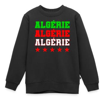 Algeria tricolor - Kids Premium Organic Sweatshirt - black - Front - AI Model Kid Female (0cm)