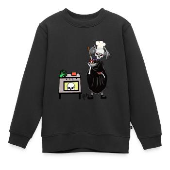 Art culinaire Horreur Halloween Witching Hour Cuisine - Sweat Premium enfant bio - noir - Devant - AI Model Kid Female (0cm)