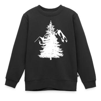 Sapin Épicéa Conifères Montagnes naturelles Alpes de montagne - Sweat Premium enfant bio - noir - Devant - AI Model Kid Female (0cm)