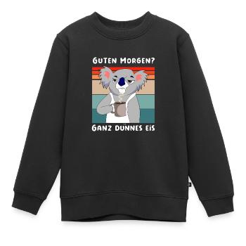 Guten Morgen? Ganz dünnes Eis Koala - Kinder Premium Organic Sweatshirt - Schwarz - Vorne - AI Model Kid Female (0cm)