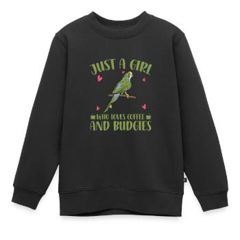 Wellensittich - Kinder Premium Organic Sweatshirt - Schwarz - Vorne - AI Model Kid Female (0cm)