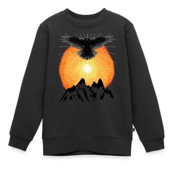 Sonnenstrahlen Rabe Gebirge Jenseits Natur Sonne - Kinder Premium Organic Sweatshirt - Schwarz - Vorne - AI Model Kid Female (0cm)