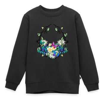 Frühlingsanfang Jahreszeit Naturliebhaber Umwelt - Kinder Premium Organic Sweatshirt - Schwarz - Vorne - AI Model Kid Female (0cm)