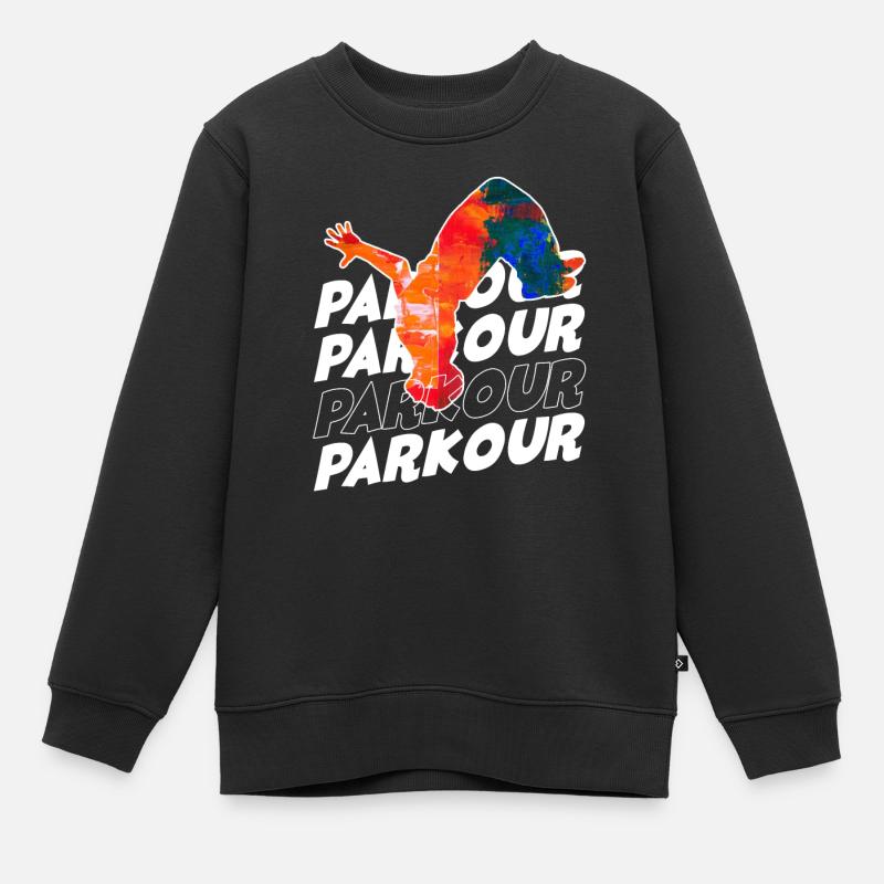 parkour - Sweat Premium enfant bio - noir