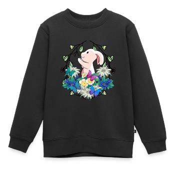 Début du printemps Lapin de Pâques Nature - Sweat Premium enfant bio - noir - Devant - AI Model Kid Female (0cm)