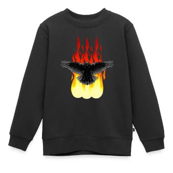 Feu de Corbeau Rituel spirituel occulte Satan Horreur - Sweat Premium enfant bio - noir - Devant - AI Model Kid Female (0cm)
