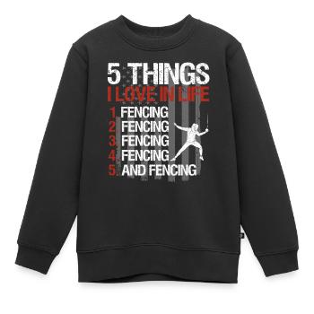 Escrime épée escrime duel idée cadeau - Sweat Premium enfant bio - noir - Devant - AI Model Kid Female (0cm)