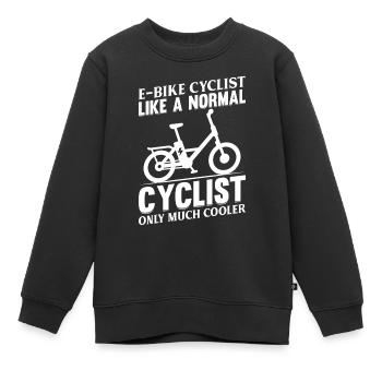 E-bike Cyclist Like A Normal Cyclist Only Much Coo - Kinder Premium Organic Sweatshirt - Schwarz - Vorne - AI Model Kid Female (0cm)
