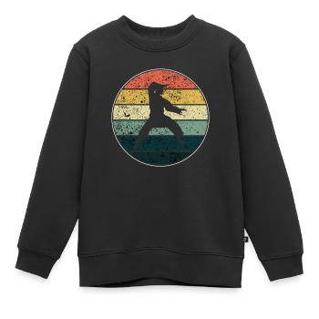 Karaté - Sweat Premium enfant bio - noir - Devant - AI Model Kid Female (0cm)