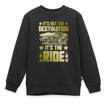 Destination moto - Sweat Premium enfant bio - noir - Devant - AI Model Kid Female (0cm)