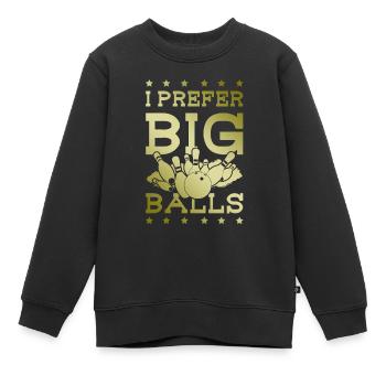 Grosses boules Bowling - Sweat Premium enfant bio - noir - Devant - AI Model Kid Female (0cm)