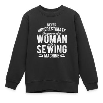 Nähen Und Schneidern Für Näher - Kinder Premium Organic Sweatshirt - Schwarz - Vorne - AI Model Kid Female (0cm)