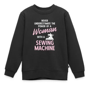 Nähen Und Schneidern Für Näher - Kinder Premium Organic Sweatshirt - Schwarz - Vorne - AI Model Kid Female (0cm)