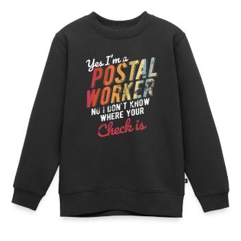 Briefträger Und Paket-Zusteller Für Postboten - Kinder Premium Organic Sweatshirt - Schwarz - Vorne - AI Model Kid Female (0cm)