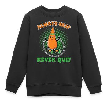 Toujours sauter Ne jamais abandonner - Corde à sauter - Sweat Premium enfant bio - noir - Devant - AI Model Kid Female (0cm)