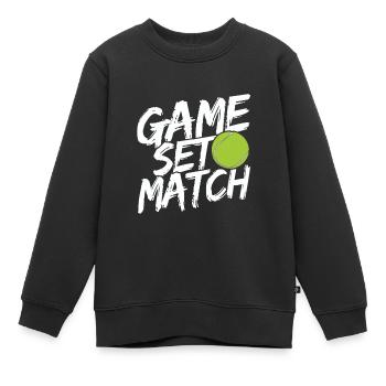 Tennisplatz Spruch Für Tennis - Kinder Premium Organic Sweatshirt - Schwarz - Vorne - AI Model Kid Female (0cm)
