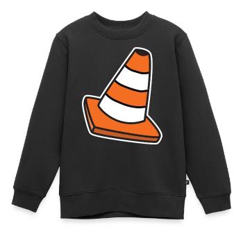 Pylon Leitkegel Bauarbeiter Polizei für Kinder - Kinder Premium Organic Sweatshirt - Schwarz - Vorne - AI Model Kid Female (0cm)