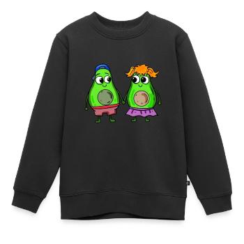 Avocado Paar - Kinder Premium Organic Sweatshirt - Schwarz - Vorne - AI Model Kid Female (0cm)