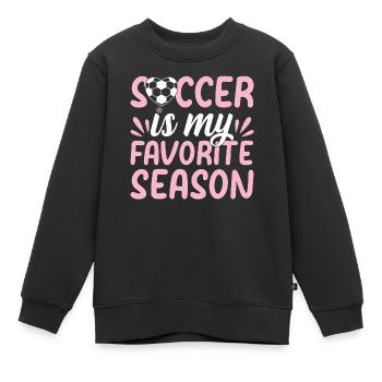 Soccer Player Soccer Lover - Soccer Is My Favorite - Kinder Premium Organic Sweatshirt - Schwarz - Vorne - AI Model Kid Female (0cm)