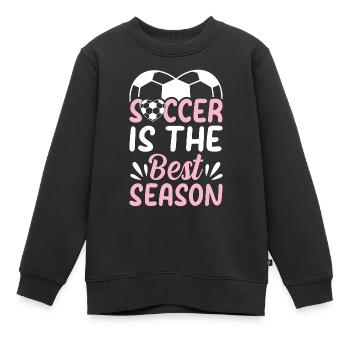 Soccer Ball Soccer Player - Soccer Is The Best Sea - Kinder Premium Organic Sweatshirt - Schwarz - Vorne - AI Model Kid Female (0cm)