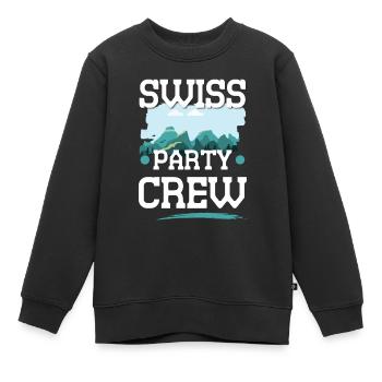 Swiss Party Crew - Kinder Premium Organic Sweatshirt - Schwarz - Vorne - AI Model Kid Female (0cm)