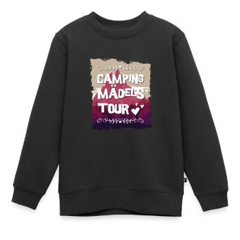 Camping Mädels Tour - Kinder Premium Organic Sweatshirt - Schwarz - Vorne - AI Model Kid Female (0cm)