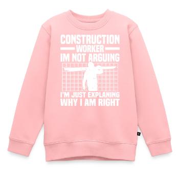 Ouvrier du bâtiment - Sweat Premium enfant bio - rose - Devant - AI Model Kid Female (0cm)