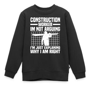 Ouvrier du bâtiment - Sweat Premium enfant bio - noir - Devant - AI Model Kid Female (0cm)