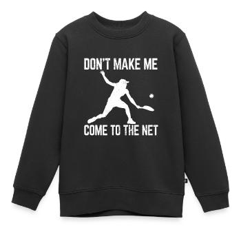 Tennisplatz Spruch Für Tennis - Kinder Premium Organic Sweatshirt - Schwarz - Vorne - AI Model Kid Female (0cm)