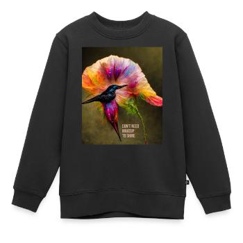 Mutig und stark - ein motivierender Slogan für Frauen - Kinder Premium Organic Sweatshirt - Schwarz - Vorne - AI Model Kid Female (0cm)