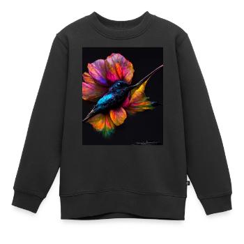 Schöner bunter Schmetterling - für die Starken und Mutigen - Kinder Premium Organic Sweatshirt - Schwarz - Vorne - AI Model Kid Female (0cm)