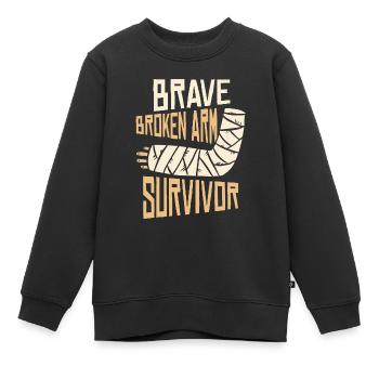 Bonne récupération Bras cassé Os cassé - Sweat Premium enfant bio - noir - Devant - AI Model Kid Female (0cm)