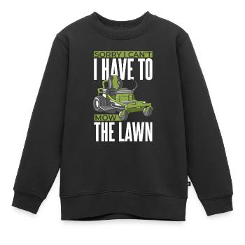 Tondeuse à gazon tondeuse jardin - Sweat Premium enfant bio - noir - Devant - AI Model Kid Female (0cm)