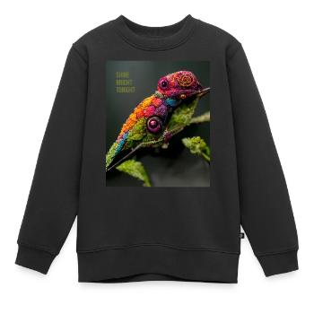 Glänzen mit dem Schein der Sterne - ein positiver Slogan - Kinder Premium Organic Sweatshirt - Schwarz - Vorne - AI Model Kid Female (0cm)
