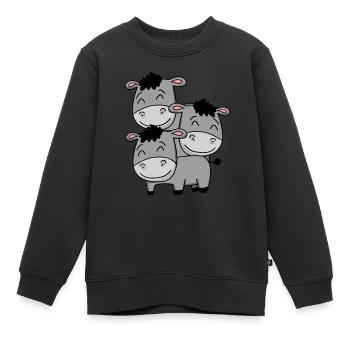 Niedliche Esel - Kinder Premium Organic Sweatshirt - Schwarz - Vorne - AI Model Kid Female (0cm)