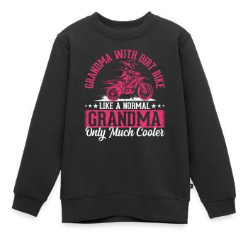 Motocross Grandma Motocross Dirtbike Grandma Dirt - Kinder Premium Organic Sweatshirt - Schwarz - Vorne - AI Model Kid Female (0cm)