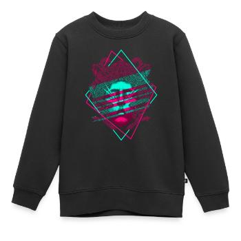 Medusa Vaporwave Griechische Mythologie - Kinder Premium Organic Sweatshirt - Schwarz - Vorne - AI Model Kid Female (0cm)