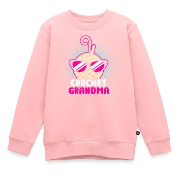 Stricken Grossmutter - Kinder Premium Organic Sweatshirt - Rosa - Vorne - AI Model Kid Female (0cm)