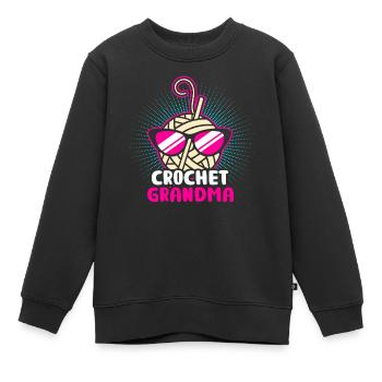 Stricken Grossmutter - Kinder Premium Organic Sweatshirt - Schwarz - Vorne - AI Model Kid Female (0cm)