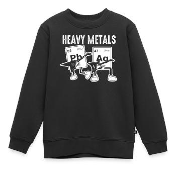 Schwere Metalle - Lustiger Chemie Spruch - Kinder Premium Organic Sweatshirt - Schwarz - Vorne - AI Model Kid Female (0cm)