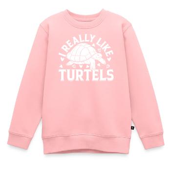 Sea Turtle Lover Cute Turtle - I Really Like Turtl - Kinder Premium Organic Sweatshirt - Rosa - Vorne - AI Model Kid Female (0cm)