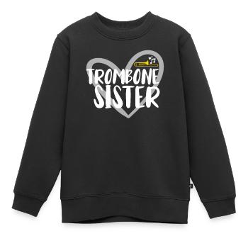Trombone Musicien Brass Band - Sweat Premium enfant bio - noir - Devant - AI Model Kid Female (0cm)