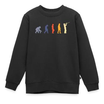 Trombone Musicien Brass Band - Sweat Premium enfant bio - noir - Devant - AI Model Kid Female (0cm)