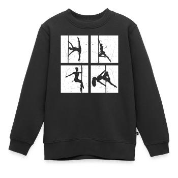 Pole Dance Silhouette - Pole Dancing Pole Dancer - Sweat Premium enfant bio - noir - Devant - AI Model Kid Female (0cm)
