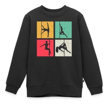 Pole Dance Silhouette - Pole Dancer Pole Dancing - Sweat Premium enfant bio - noir - Devant - AI Model Kid Female (0cm)